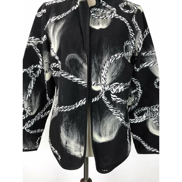 Kaktus Single Breast Open Front Embroidered Print Jacket - Picture 2 of 12
